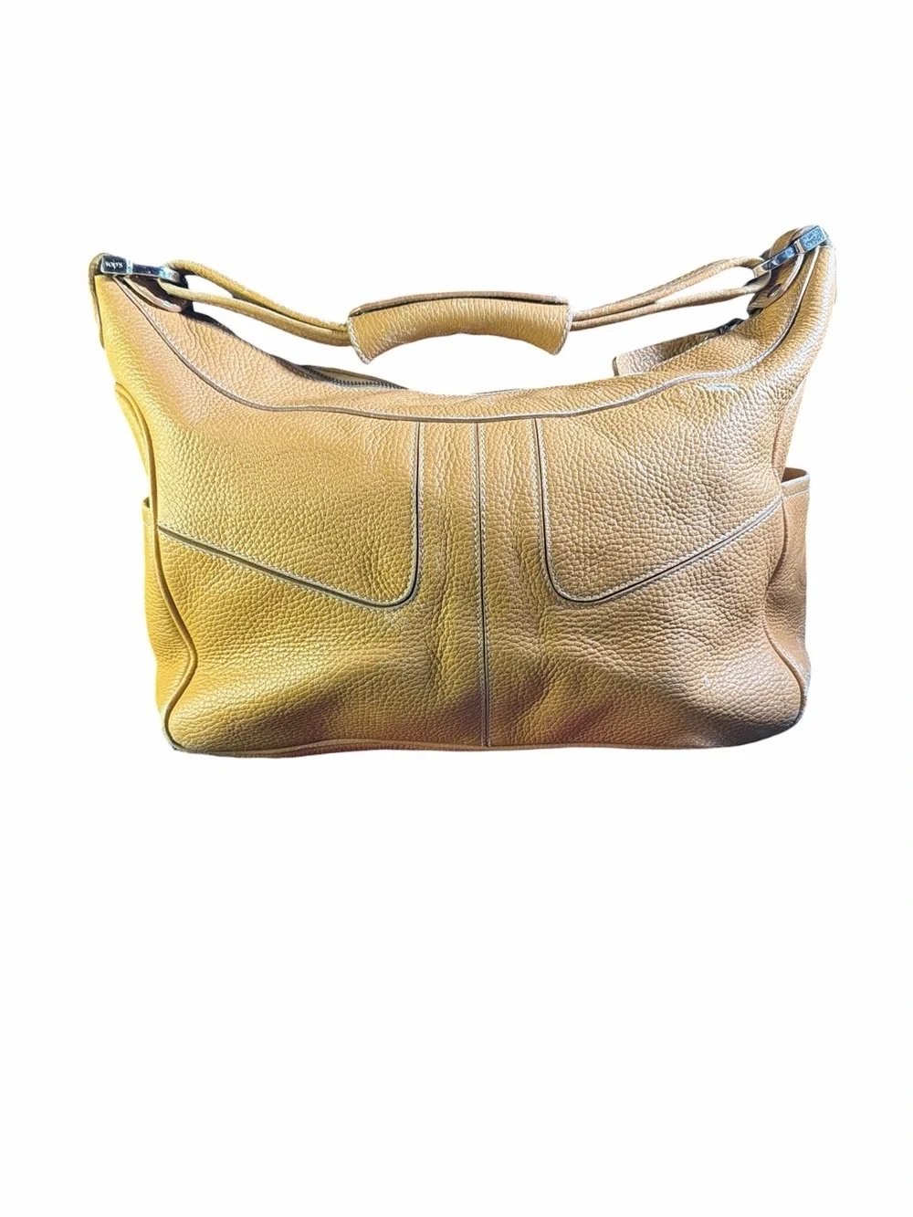 Tod’s Miky Gommino Tan Pebbled Leather Hobo Shoulder Bag - Made in Italy - Picture 2 of 9